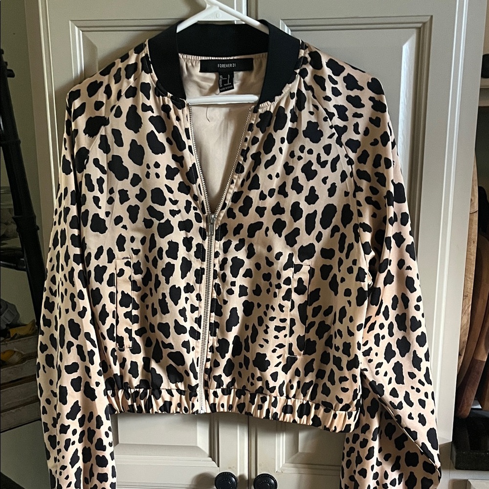 Forever 21 Animal Print Bomber Jacket